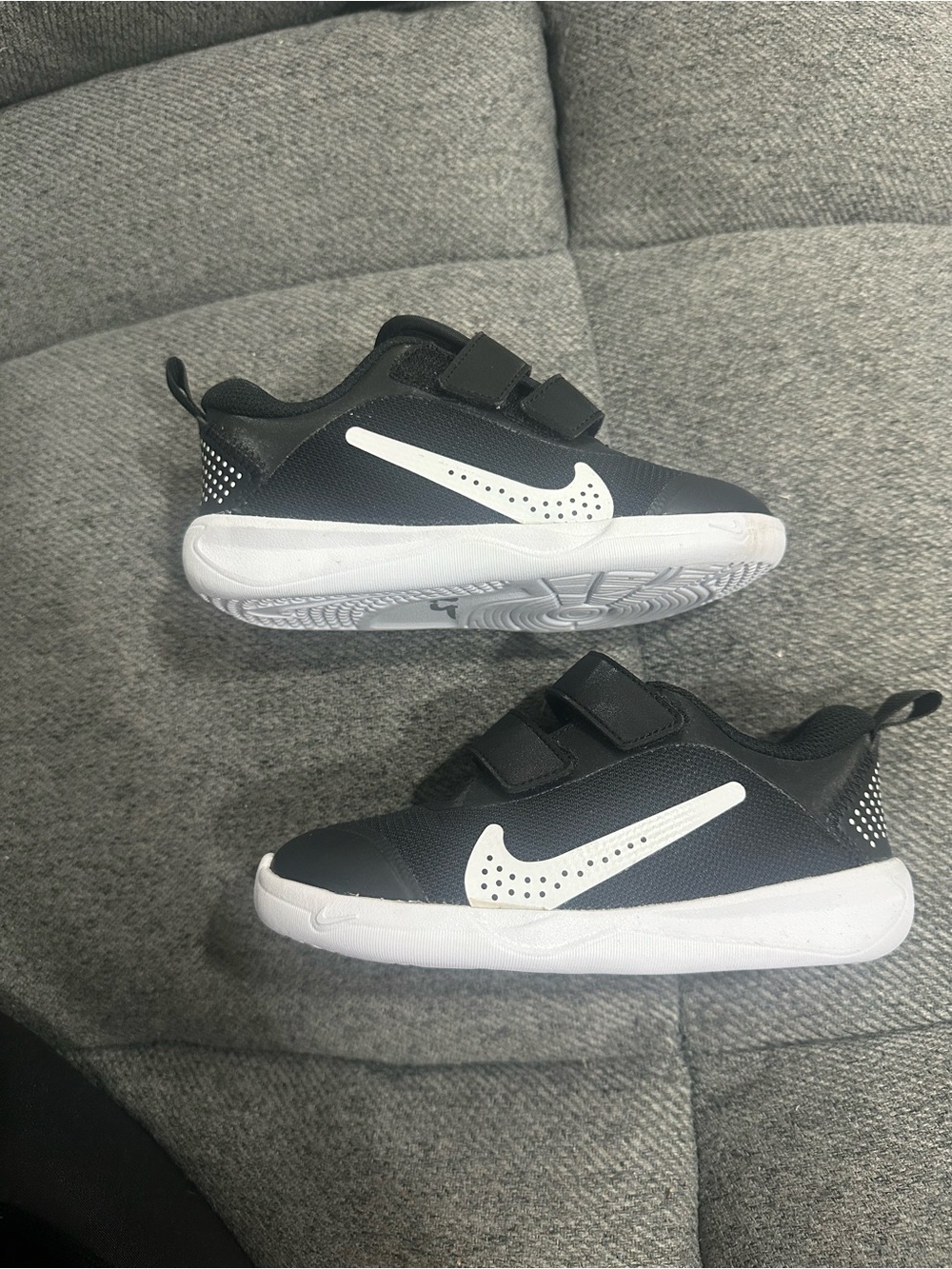 Nike Kids Black and White Velcro Sneakers